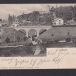 Ansichtskarte Friedberg Bayern Ansicht mit Brücke n. Stöppach
