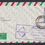 Flugpost Brief Air Mail Italien Alitalia Torino Parigi Paris Frankreich 1.6.1956