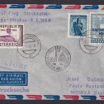 Flugpost Brief Air Mail SAS Erstflug Stockholm Riga Moskau Zuleitung Österreich