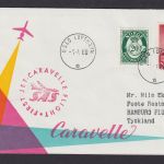 Flugpost Brief Air Mail SAS Caravelle Erstflug Oslo Norwegen Hamburg 1.4.1960