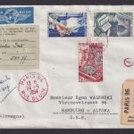 Flugpost Brief Air Mail Frankreich per Einschreiben Paris n. Hamburg Altona mit