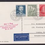 Flugpost Brief Air Mail Berlin gute Frankatur Gedächtniskirche Glocke Männer auf