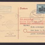 Flugpost Brief Air Mail Pan America Erstflug Amsterdam New York DDR Zuleitung