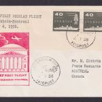 Flugpost Brief Air Mail Schweden SAS Erstflug Stockholm Montreal Kanada 4.7.1958