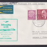 Flugpost Brief Air Mail Lufthansa Eröffnungsflug LH 298 Düsseldorf Ankara Türkei