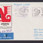 Flugpost Brief Air Mail Asien Hongkong Erstflug Lufthansa LH 647/640 n. Görlitz