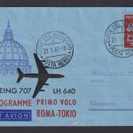 Flugpost Brief Air Mail Boeing 707 LH 640 Rom Tokio Japan Vatikan Zuleitung