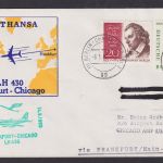 Flugpost Brief Air Mail Lufthansa LH 430 Frankfurt Chicago USA 6.5.1960