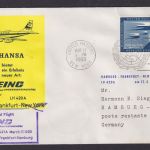 Flugpost Brief Air Mail Erstflug Luthansa LH 421 A New York USA UNO Frankfurt