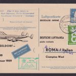 Flugpost Brief Air Mail Berlin Ganzsache Lufthansa LH 630 Düsseldorf Rom Italien