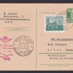 Helikopter Flugpost Brief DDR Ganzsache Köpfe Bebel Sabena inter. Zuleitung