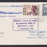 Flugpost Brief Air Mail Air France Boeing Intercontinental Erstflug Brazzaville