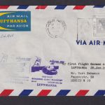Asien Asia Flugpost Brief Air Mail Honogkong 65c Queen Elisabeth Erstflug Cairo