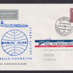 Flugpost Brief Air Mail Berlin Privatganzsache + Bund ZuF Pan American Erstflug