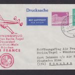 Flugpost Brief Air France Berlin Privatganzsache 2 WST Heuss + Bauten auf