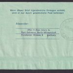Berlin Flugpost Ganzsache Aerogramm seltene LF 6 Destination Berlin 600,-++