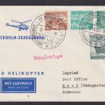 MED Helikopter Flugpost Brief Air Mail Berlin Privatganzsache 2 WST + ZuF Bauten