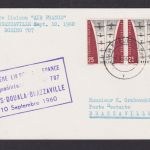 Flugpost Brief Air Mail Air France Paris Brazzaville Paar Berlin Freudenstadt