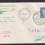 Helikopter Flugpost Brief Air Mail Sabena Sikorsky S.55 Brüssel Belgien Köln