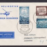 Helikopter Flugpost Brief Air Mail MED Sockhilm Skärgarden Zuleitung DDR Berlin