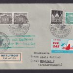 Flugpost Brief Air Mail inter. MIF Berlin Bauten + Bizone mit drei tollen SST