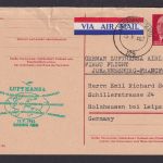 Flugpost Brief Air Mail DDR Ganzsache P 65 a ab Johannesburg Frankfurt weiter