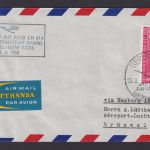 Flugpost Brief Air Mail DDR Berlin Frankfurt Brüssel Belgien LH 414 1958