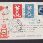 Nordpol Flugpost Brief Air Mail KLM Amsterdam Niederlande Erstflug Tokio Japan