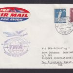 Flugpost Brief Air Mail Berlin Ganzsache 25 Pfg. Stadtbilder + ZuF TWA Polar