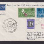 Flugpost Brief Air Mail KLM Erstflug Amsterdam Niederlande Nordpol Tokio Japan