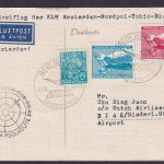 Flugpost Brief Air Mail KLM Erstflug Top Destination Amsterdam Nordpol Tokio