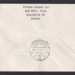 Flugpost Brief Air Mail SAS Erstflug Stockholm Kopenhagen Djakarta Indonesien