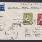 Flugpost Brief Air Mail Sabena Erstflug Brüssel Istanbul Zuleitung DDR Lufthansa