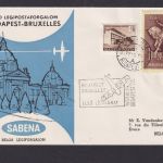 Flugpost Brief Air Mail Ungarn Sabena Budapest Brüssel Belgien sehr schönes