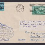 Flugpost Brief Air Mail Motiv Weltkugel Globus USA Polar Service Los Angeles