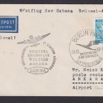Flugpost Brief Air Mail Erstflug Lufthansa Sabena DDR Zuleitung Berlin Brüssel