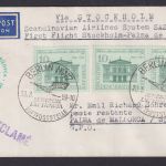 Flugpost Brief Air Mail SAS Stockholm Mallorca Spanien inter. DDR MEF Zuleitung