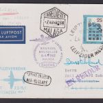 Flugpost Brief Air Mail SABENA Brüssel Belgien Malaga Spanien gute Zuleitung DDR