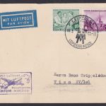 Flugpost Brief Air Mail DDR Messeflughafen Leipzig Mockau Wien Österreich 1955