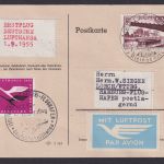 Flugpost Brief Air Mail Lufthansa Frankfurt Hamburg Zuleitung Saar Mettlach