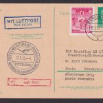 Flugpost Brief Air Mail DDR Ganzsache Pieck Zuleitung DDR Berlin Frankfurt nach