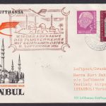 Flugpost Brief Air Mail Bundesrepublik Heuss Yesilköy Airport Türkei Lufthansa 1956