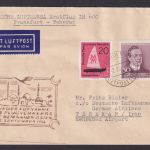 Flugpost Brief Air Mail Lufthansa LH 600 Frankfurt Teheran Iran DDR Zuleitung