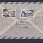 Flugpost Brief Air Mail DDR MIF Paar Leipzig via Frankfurt Paris Frankreich 1955