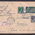 Flugpost R Brief Air Mail Luxemburg Airlines LX-LAA Eischen Zürich Flugplatz