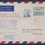 Flugpost Brief KLM Amsterdam Johannesburg Afrika Zuleitung Tschechoslowakei