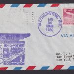 Flugpost Brief Air Mail USA Bloomington Indiana Erstflug New York 30.1.1950