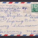 Flugpost Brief Air Mail USA Flushing Queens New York nach Leipzig 16.6.1950