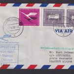 Flugpost Brief Air Mail Bund MIF Lufthansa Hamburg Montreal Chicago Shannon