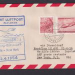 Flugpost Brief Air Mail Lufthansa Hamburg Düsseldorf Paris New York Zuleitung